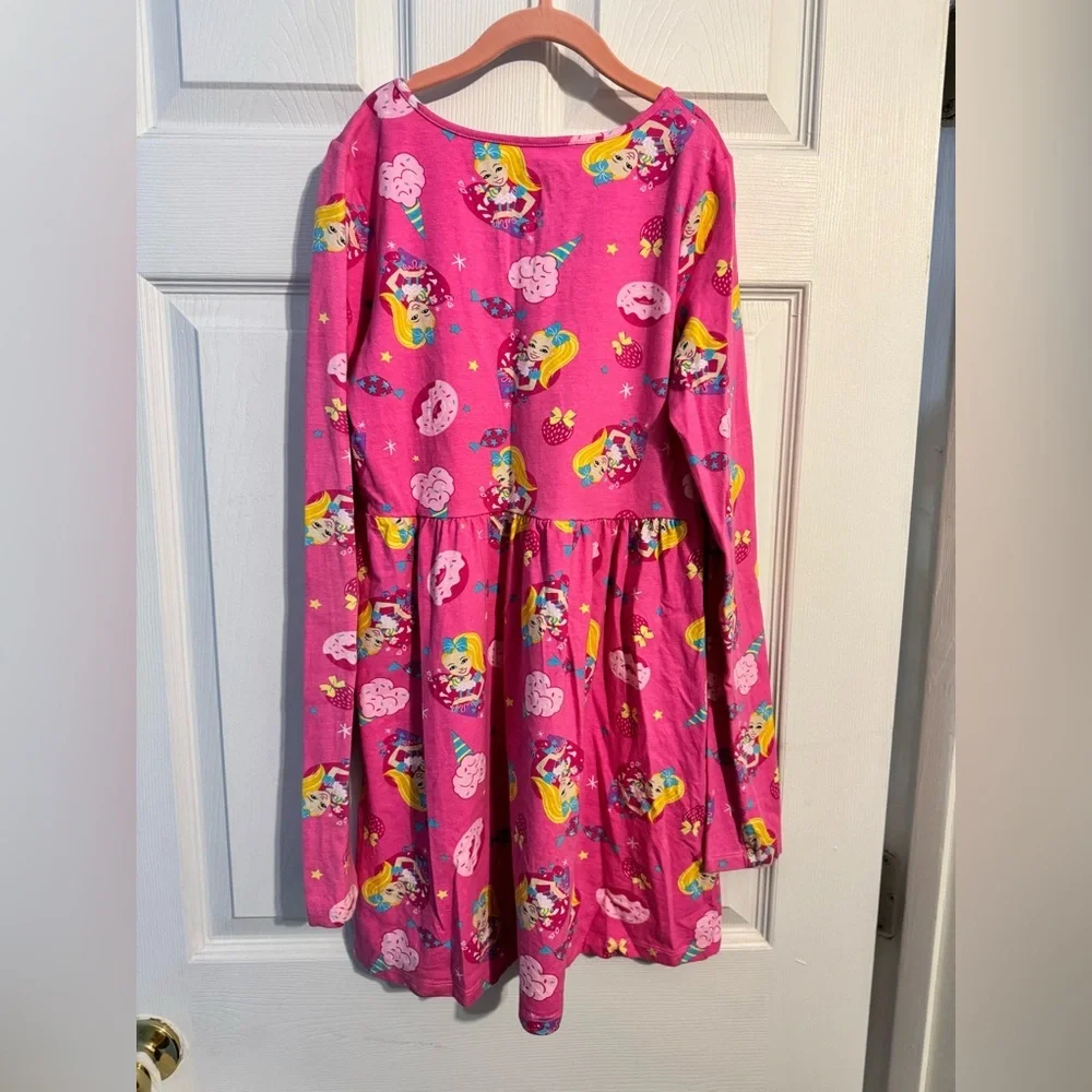 JoJo Siwa Bright Pink Character Print Long Sleeve Dress